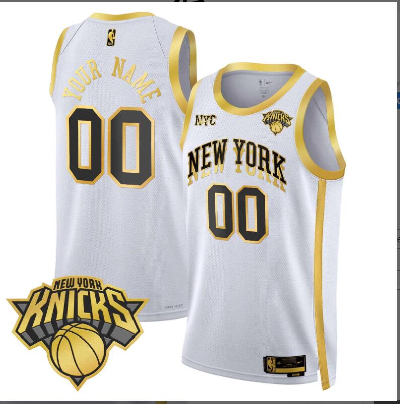 Men New York Knicks Swingman Custom white NBA Jersey new style